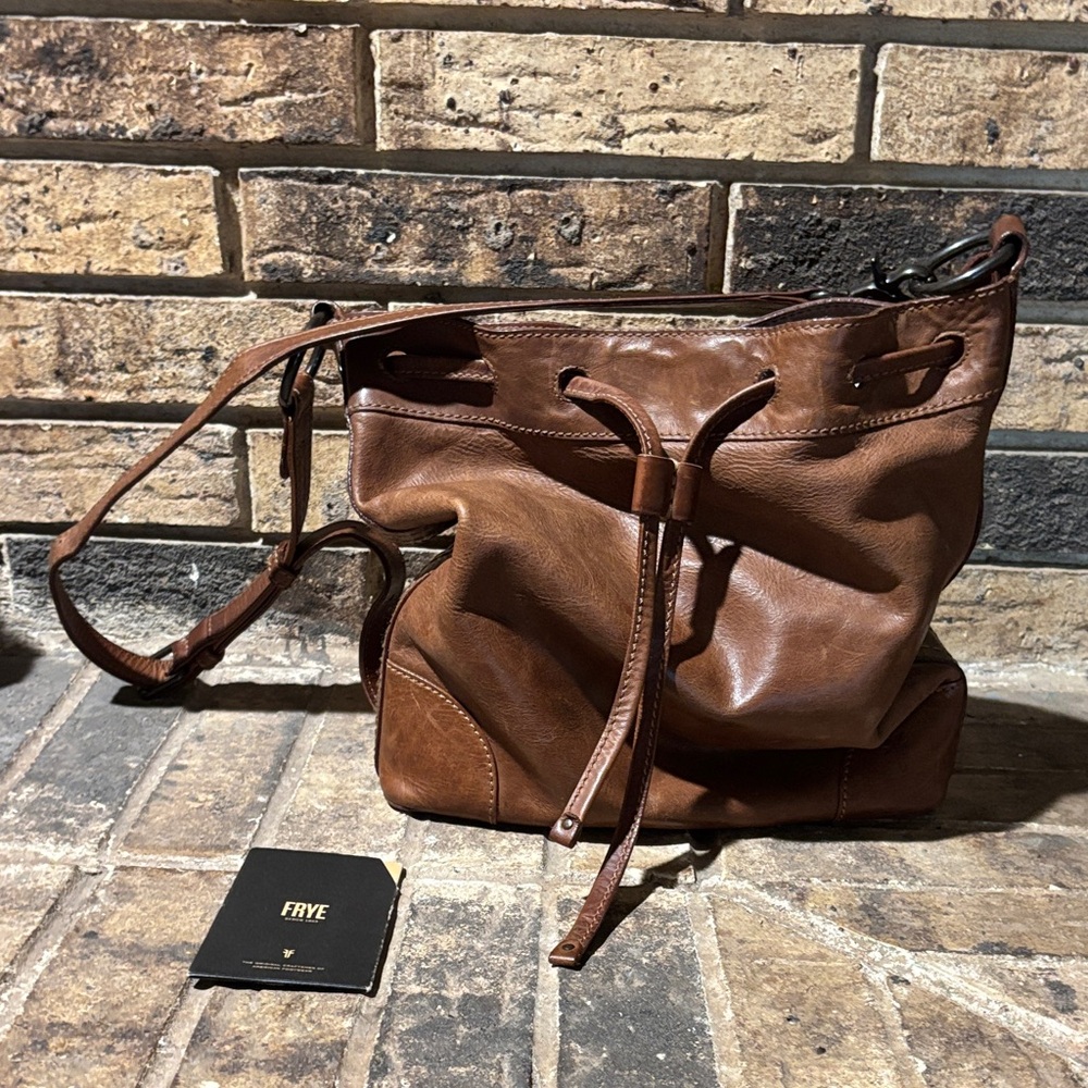 Frye Melissa Cognac Leather Slouchy Hobo Shoulder Bag